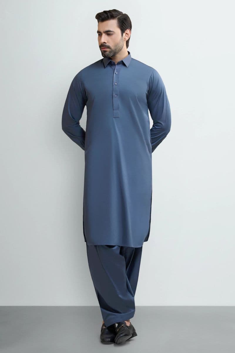 Grey Wash & Wear Shalwar Kameez thumbnail