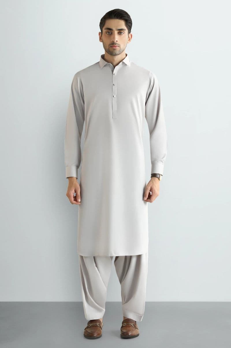 Light Beige Wash & Wear Shalwar Kameez thumbnail