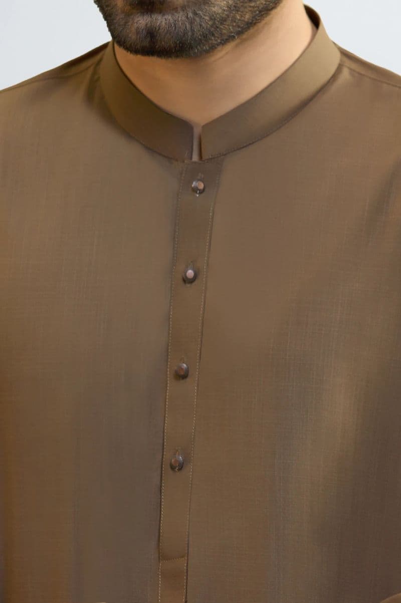 Dark Brown Wash & Wear Shalwar Kameez thumbnail