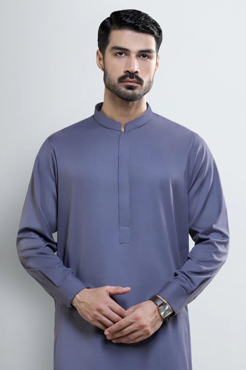 Grey Wash & Wear Shalwar Kameez thumbnail