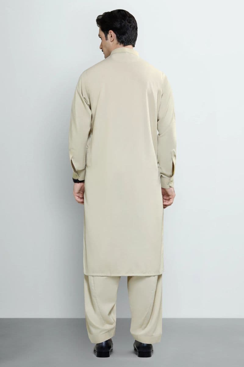 Beige Wash & Wear Shalwar Kameez thumbnail