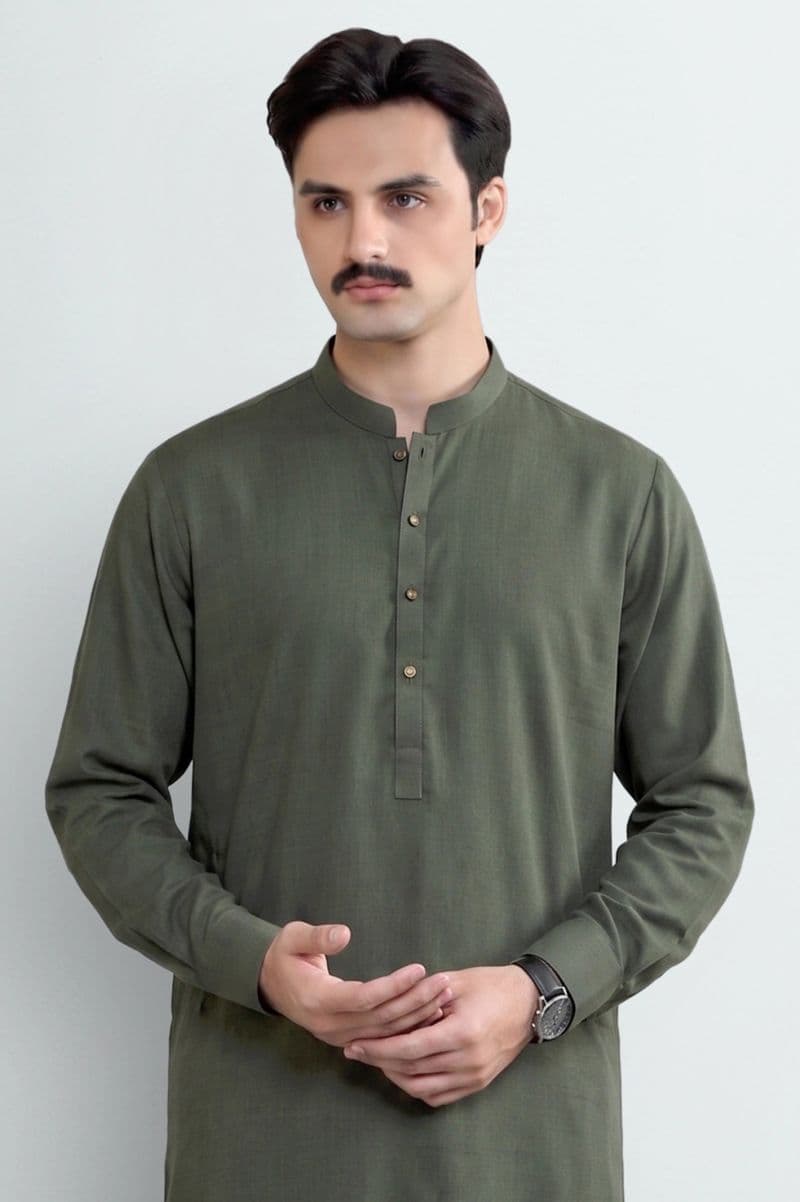 Green Wash & Wear Shalwar Kameez thumbnail