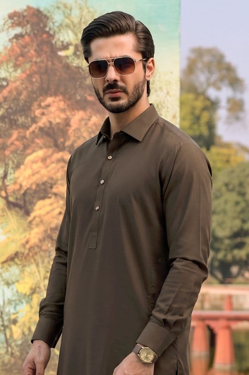 Medium Brown Wash & Wear Shalwar Kameez thumbnail