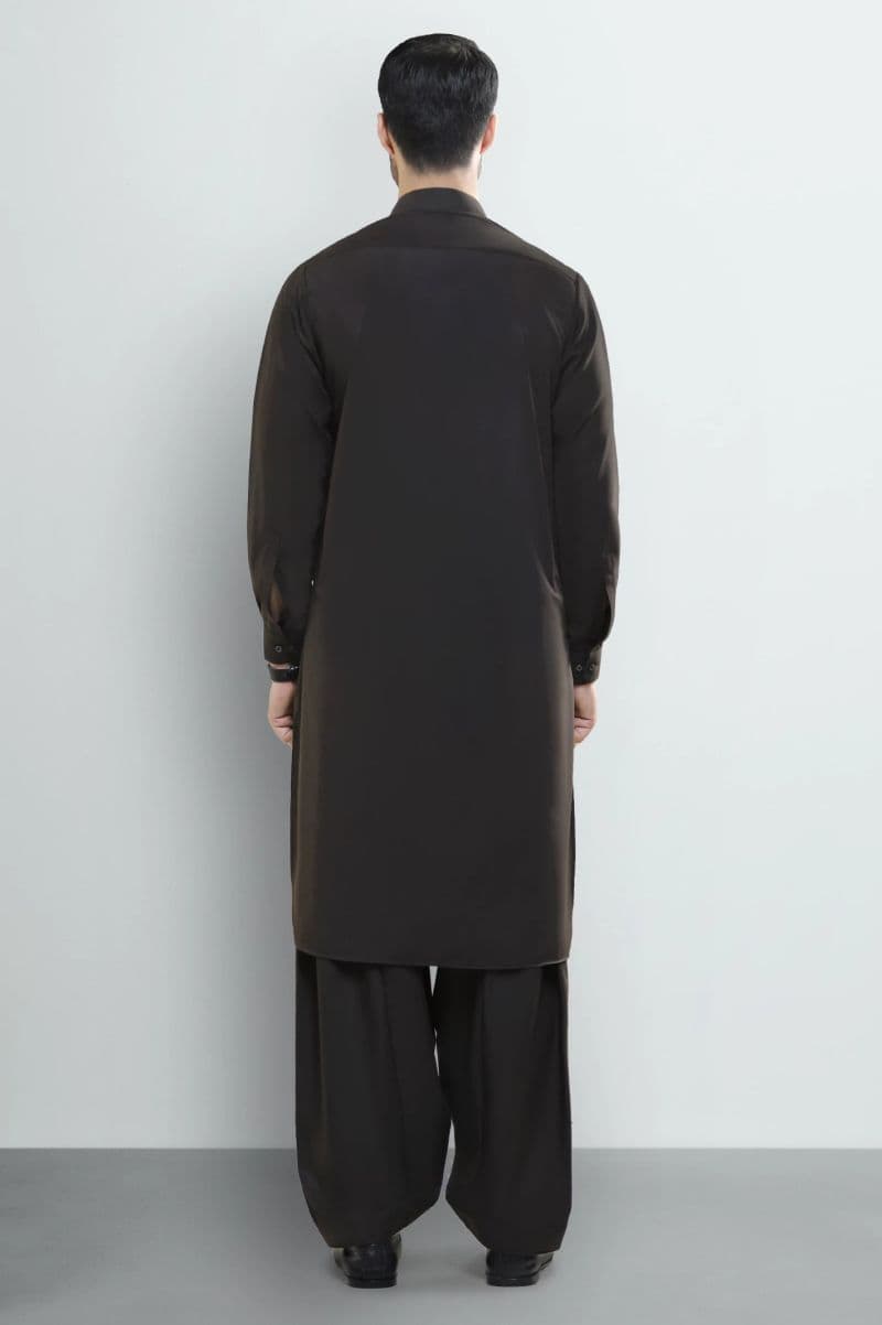 Dark Brown Wash & Wear Shalwar Kameez thumbnail