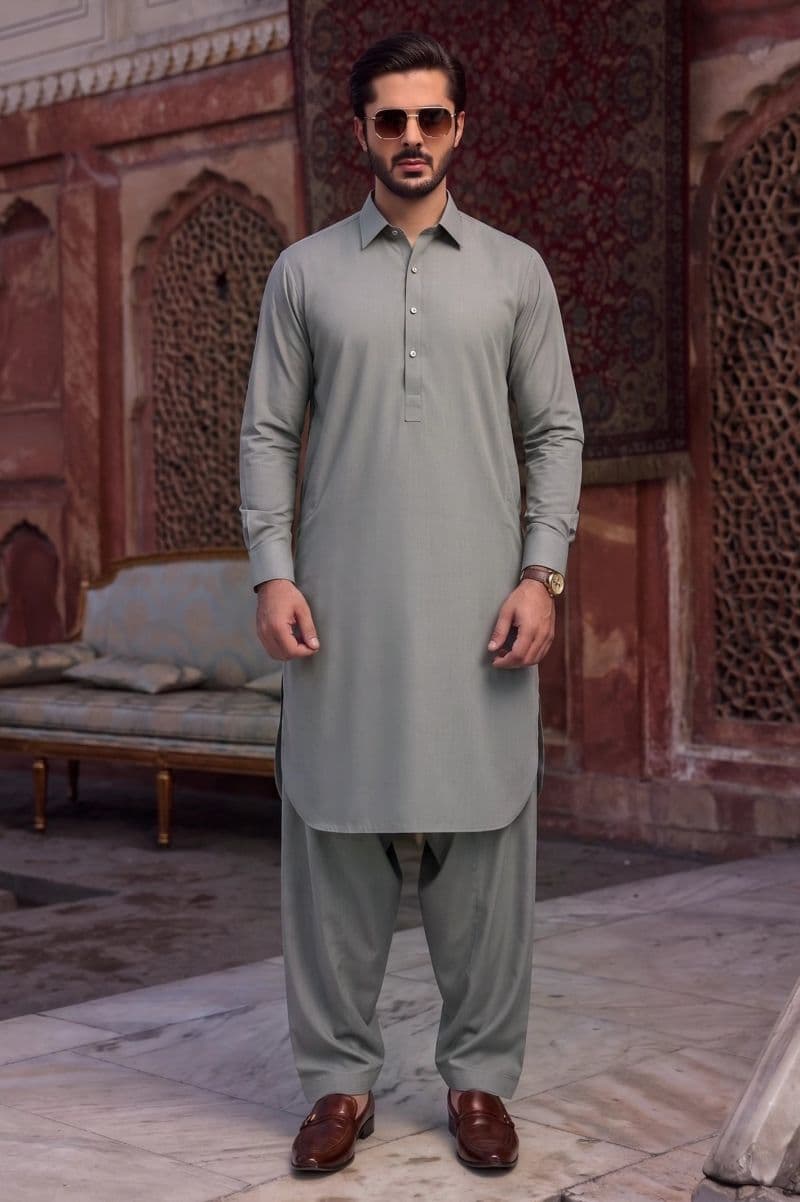 Beige Wash & Wear Shalwar Kameez thumbnail