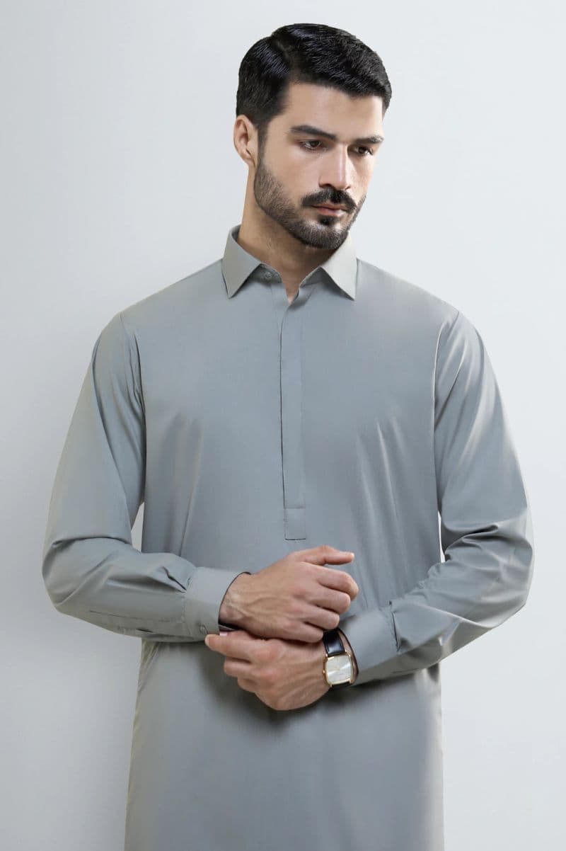 Olive Wash & Wear Shalwar Kameez thumbnail