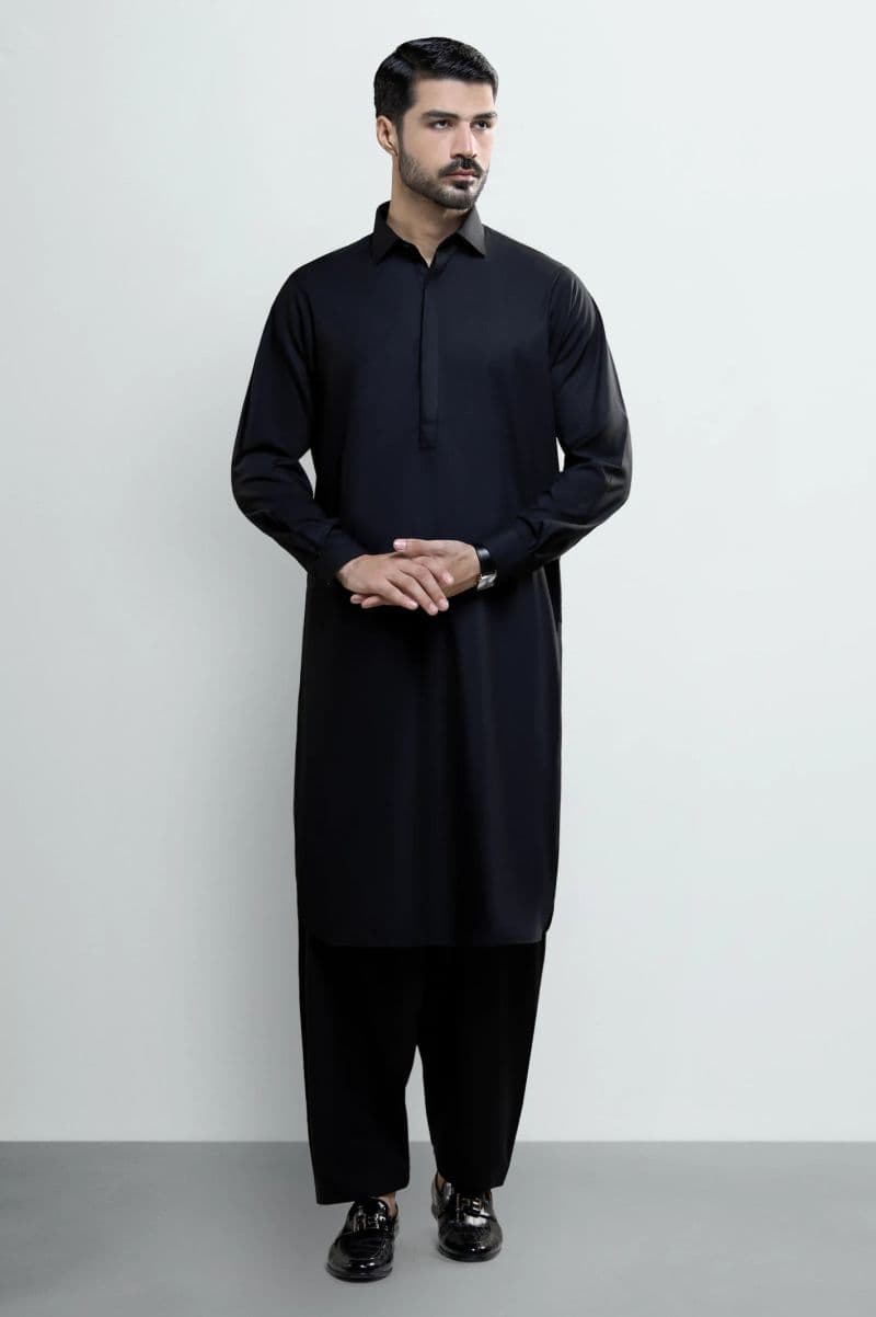 Black Wash & Wear Shalwar Kameez thumbnail