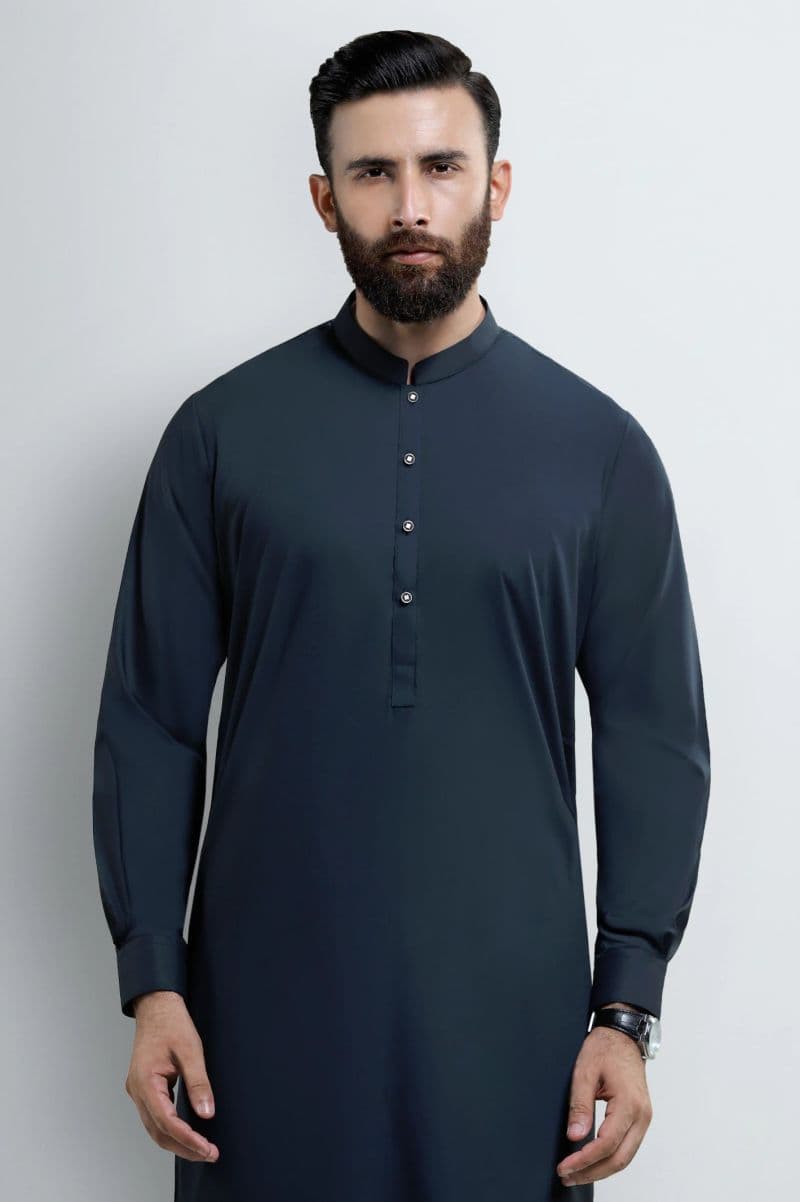 Dark Blue Wash & Wear Shalwar Kameez thumbnail