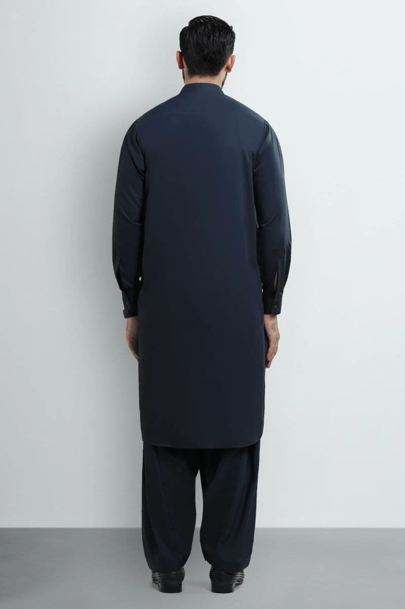 Dark Blue Wash & Wear Shalwar Kameez thumbnail