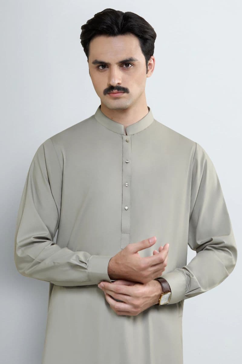 Beige Wash & Wear Shalwar Kameez thumbnail