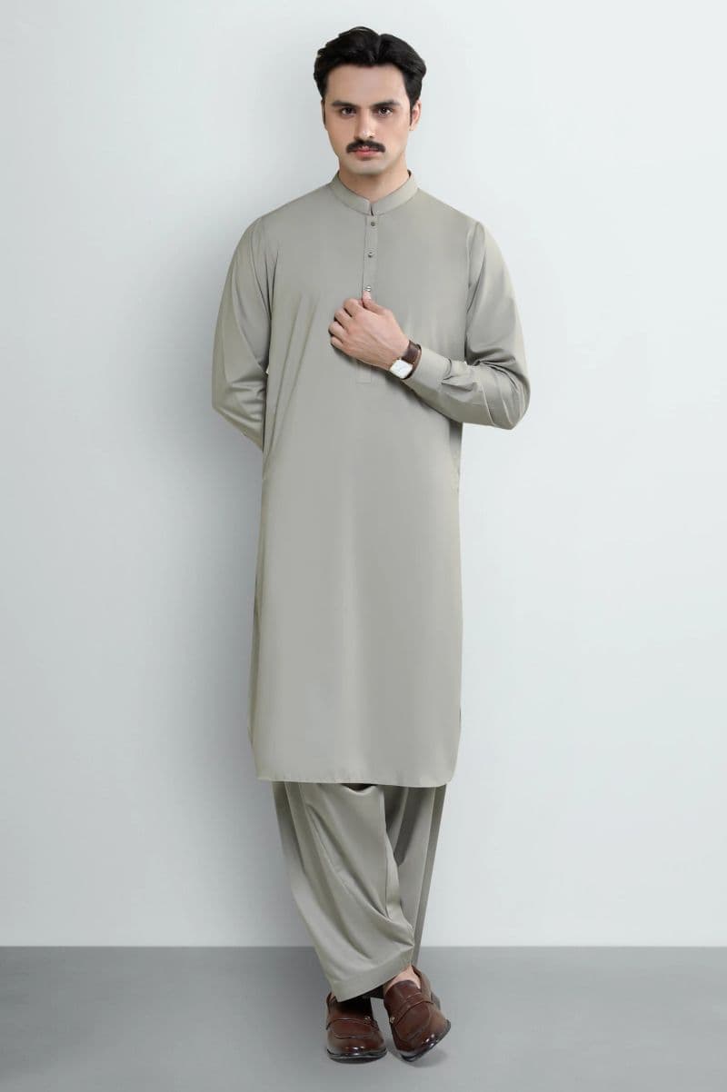 Beige Wash & Wear Shalwar Kameez thumbnail