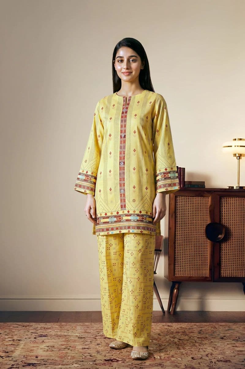 Printed Yellow 2PC Suit thumbnail