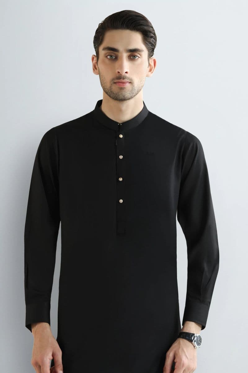 Black Wash & Wear Shalwar Kameez thumbnail