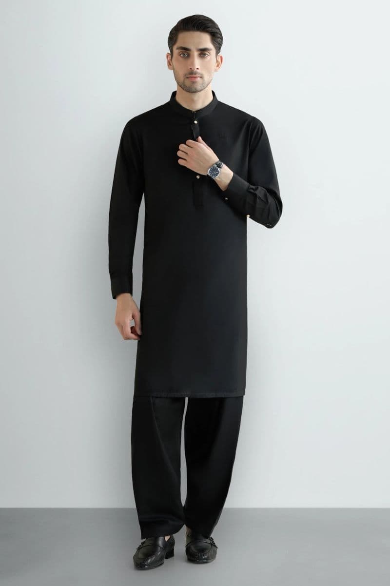 Black Wash & Wear Shalwar Kameez thumbnail