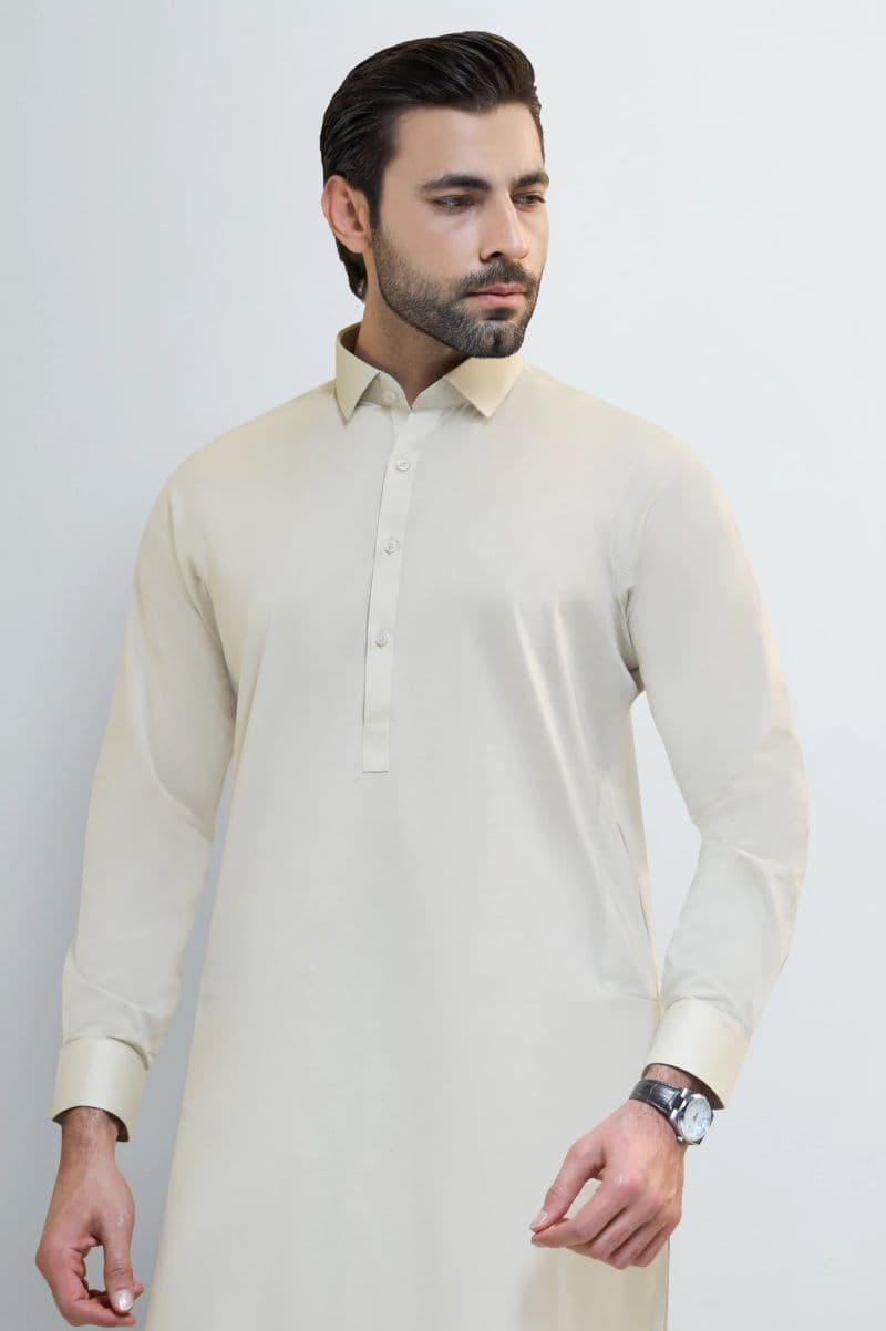 Dark Fawn Cotton Shalwar Kameez thumbnail