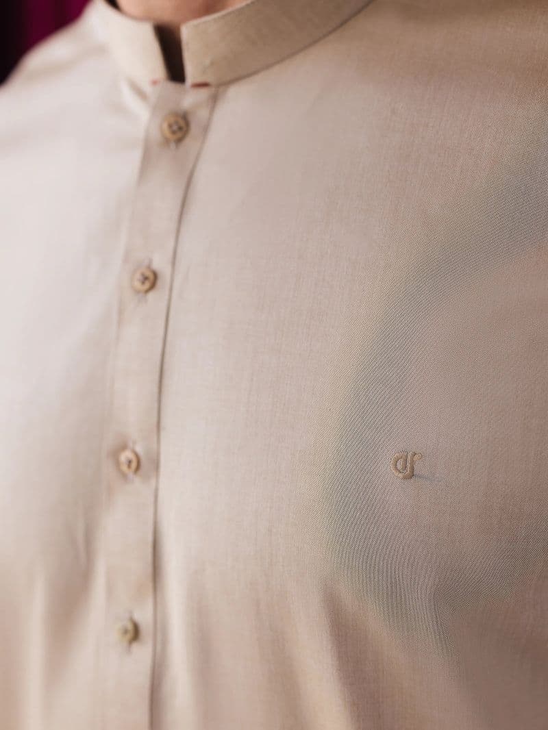 Embroidered Chambray Kurta Pajama - EMTKPT5-057 thumbnail