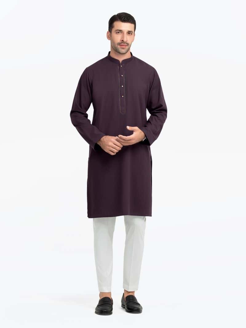 Embroidered Dobby Kurta - EMTK5-99542