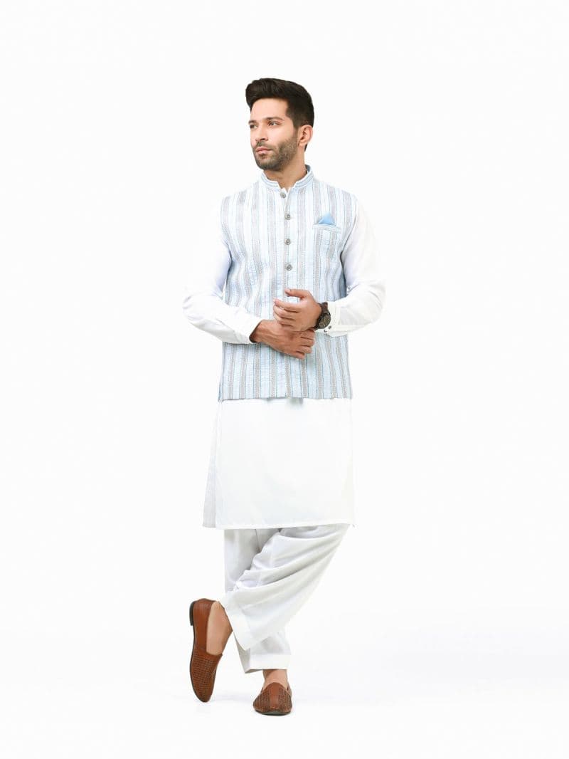 Embroidered Cotton Waistcoat - EMTWCC21-093 thumbnail