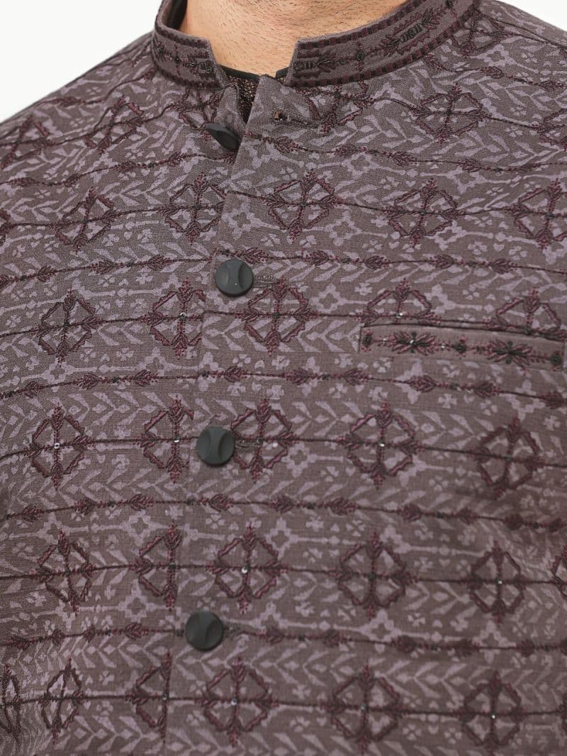 Embroidered Khaddar Waistcoat - EMTWCC22-120 thumbnail