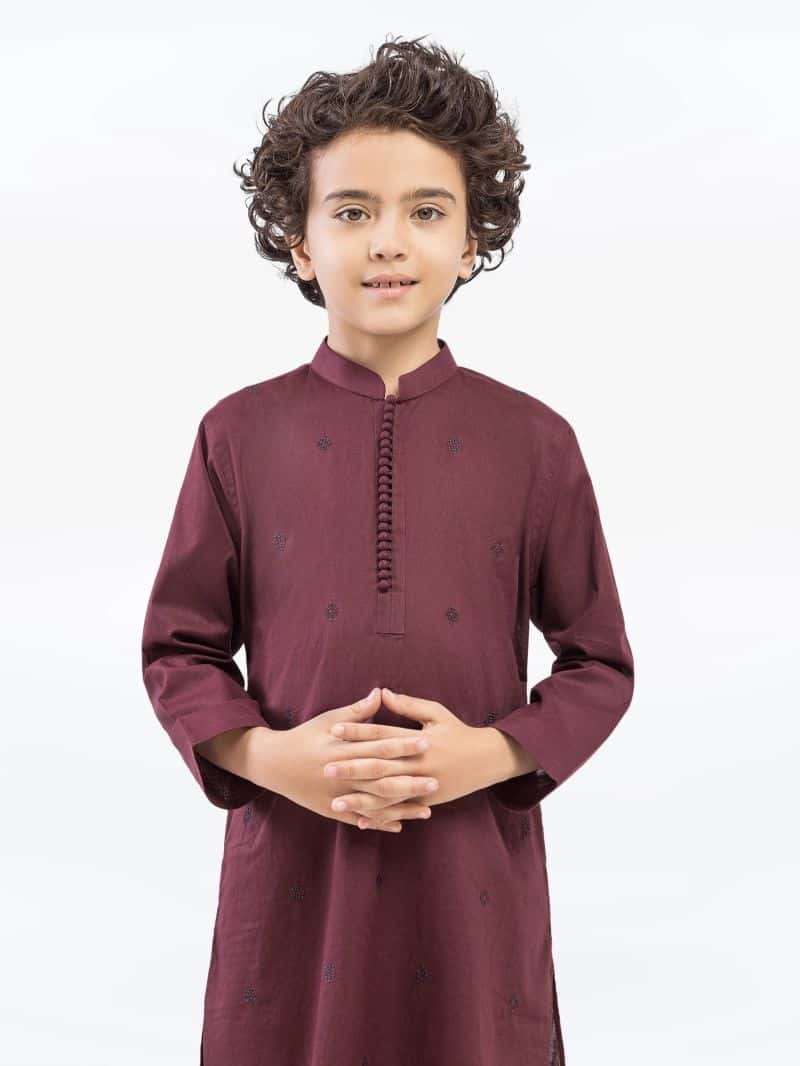 Embroidered Cotton Kurta Pajama - EBTKP5-023 - alternate view