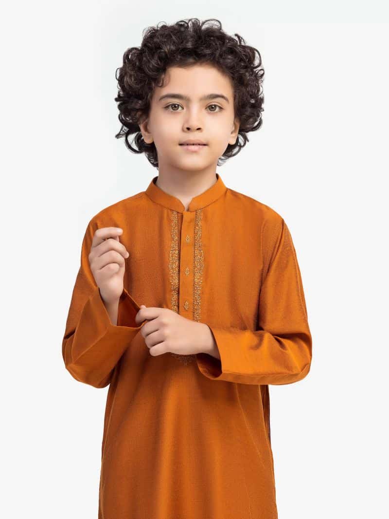 Embroidered Blended Kurta - EBTKC5-023 - alternate view