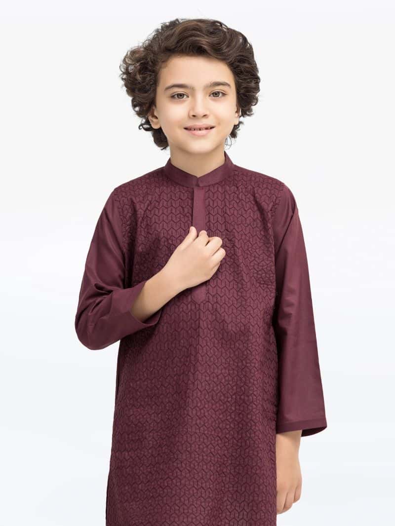 Embroidered Cotton Kurta - EBTK25-3997 - alternate view