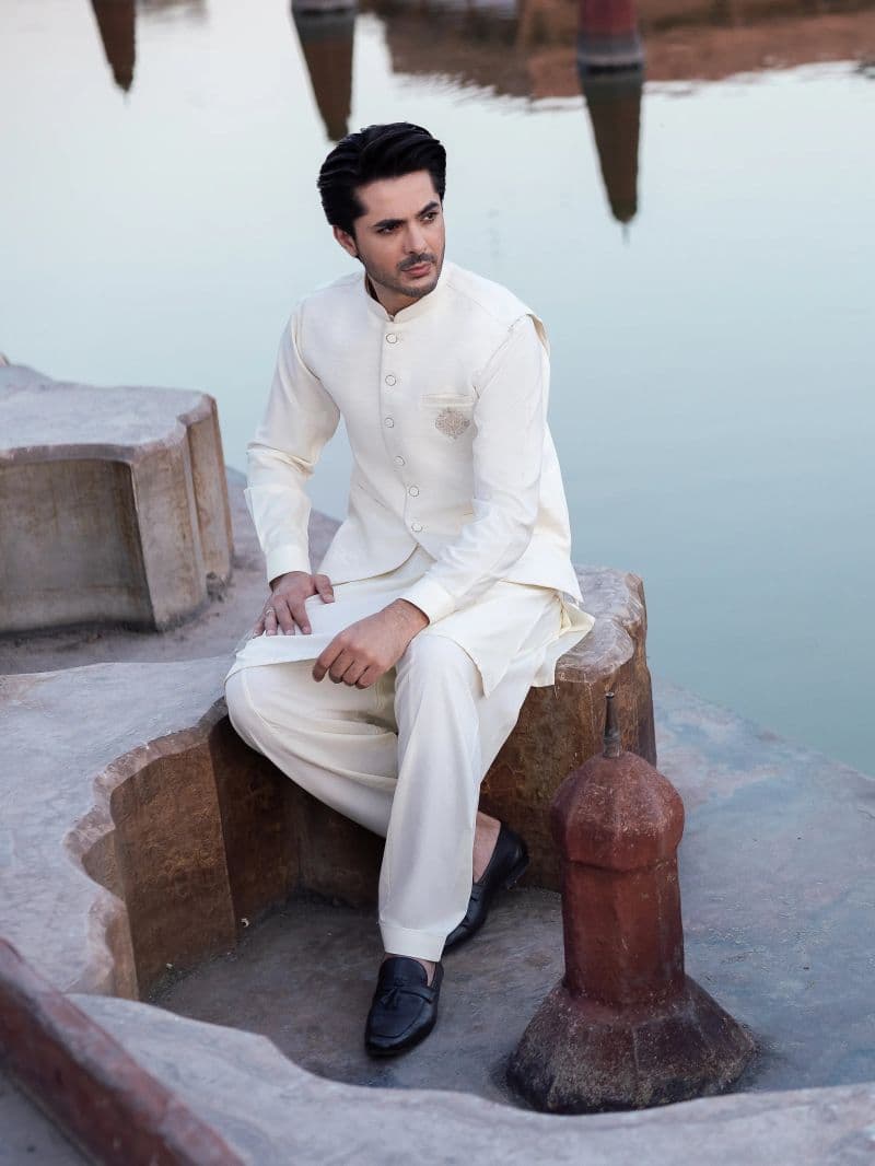 Embroidered Jacquard Waistcoat - EMTWC5-35965 thumbnail