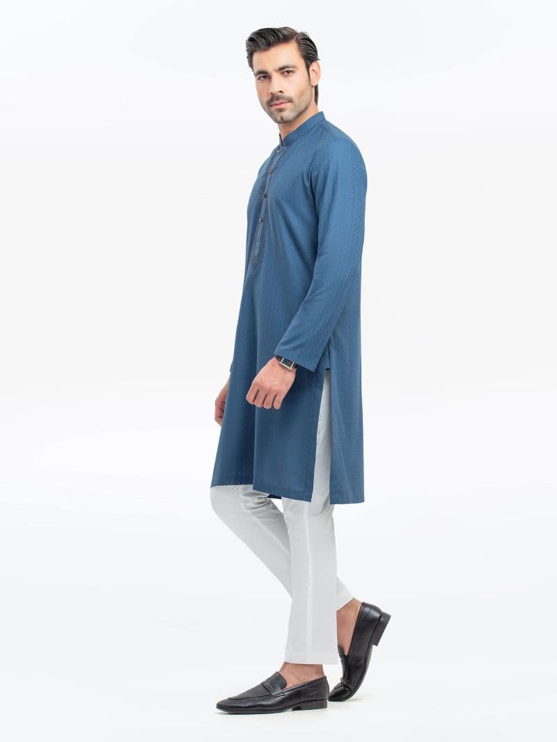 Embroidered Dobby Kurta - EMTK5-99526 thumbnail