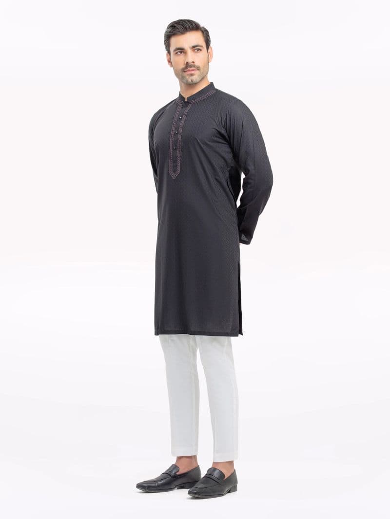 Embroidered Dobby Kurta - EMTK5-99529 thumbnail