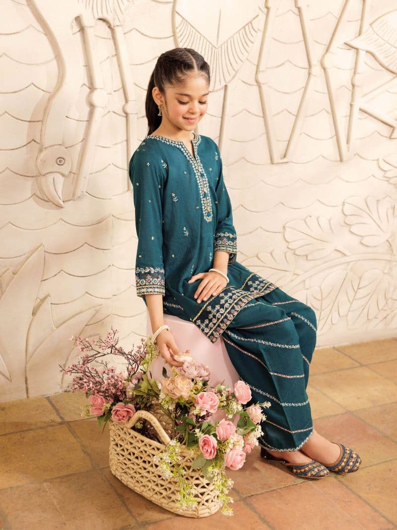 Embroidered Dobby Co-Ord Set - EGTKE5-71014ST thumbnail