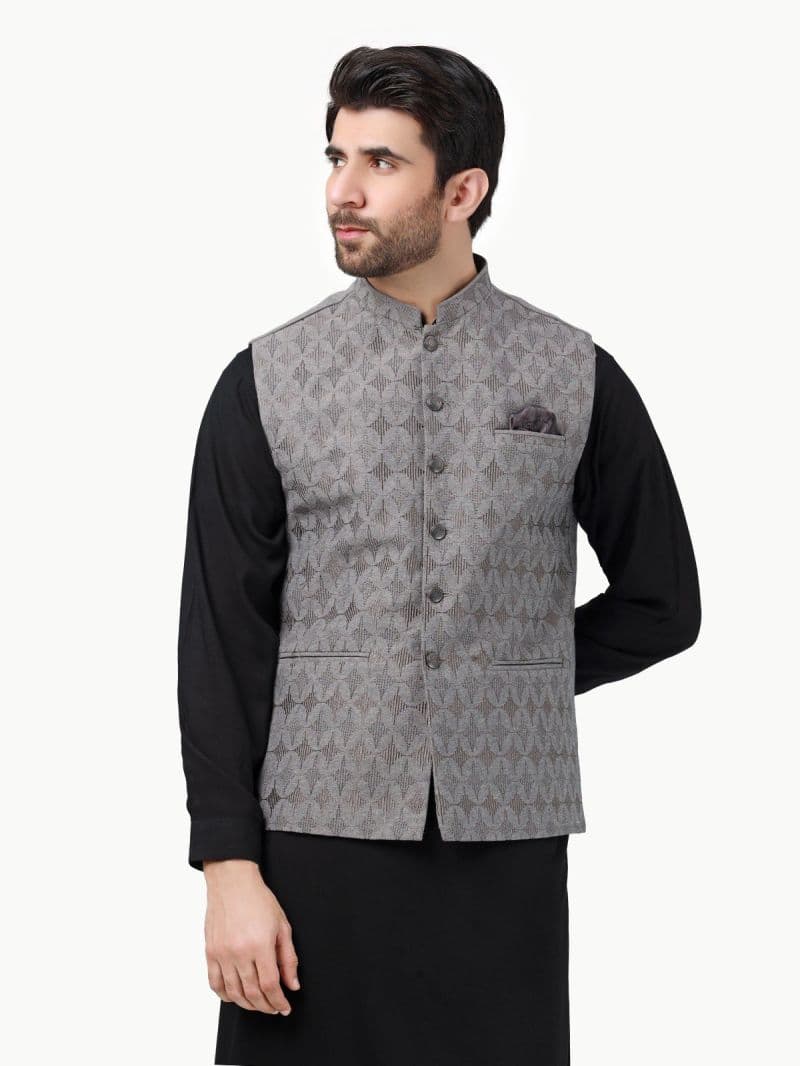 Embroidered Cotton Waistcoat - EMTWCC22-123 thumbnail