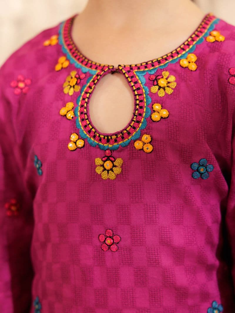 Embroidered Dobby Co-Ord Set - EGTKE5-71019ST thumbnail
