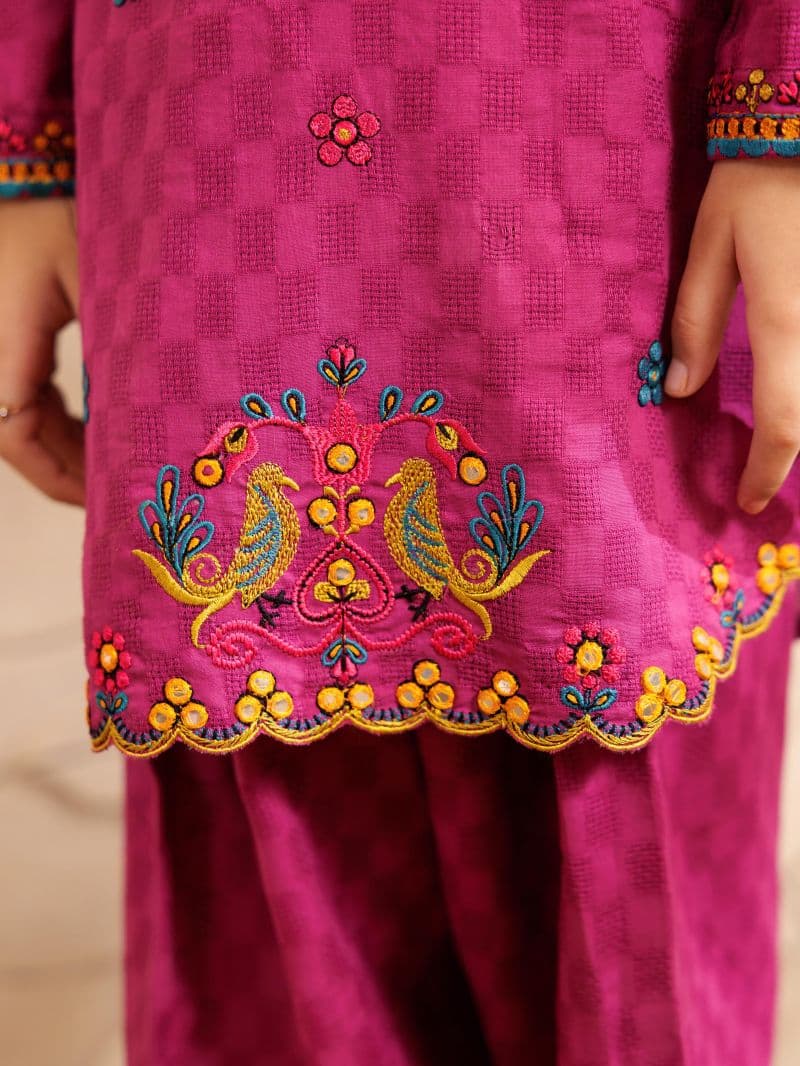 Embroidered Dobby Co-Ord Set - EGTKE5-71019ST thumbnail
