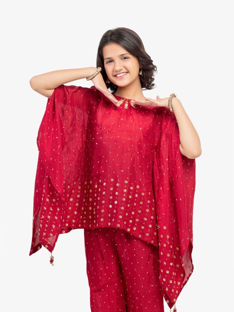 Embroidered Raw Silk Co-Ord Set - EGTPLE5-50045ST thumbnail
