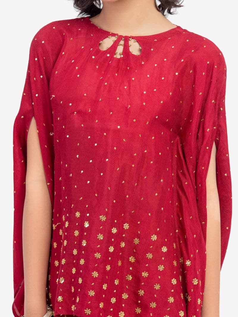 Embroidered Raw Silk Co-Ord Set - EGTPLE5-50045ST thumbnail
