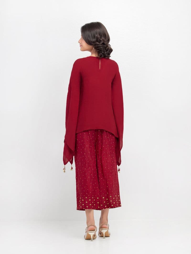 Embroidered Raw Silk Co-Ord Set - EGTPLE5-50045ST thumbnail