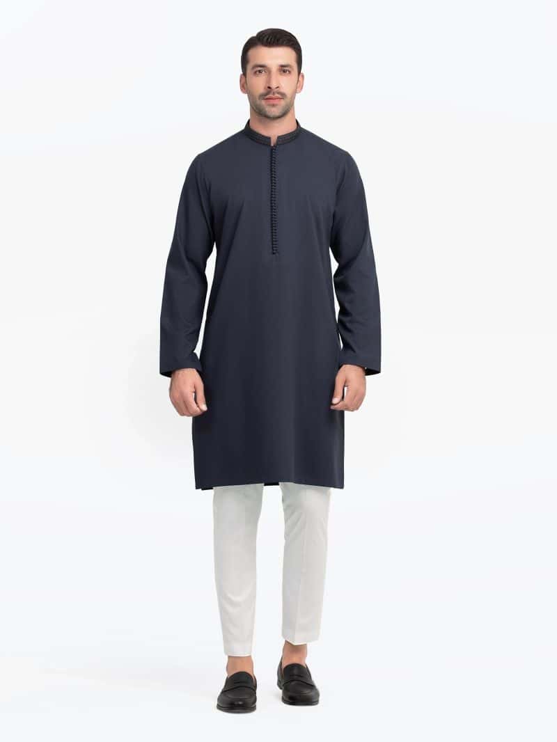 Embroidered Dobby Kurta