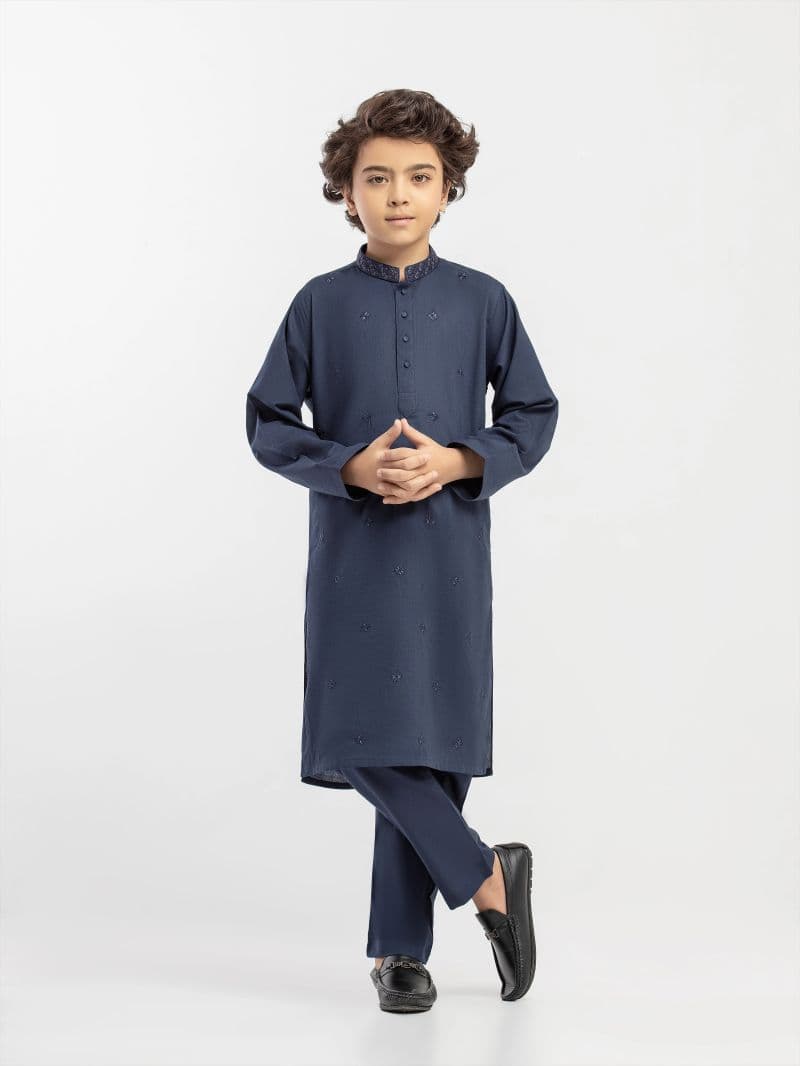 Embroidered Dobby Kurta Pajama thumbnail