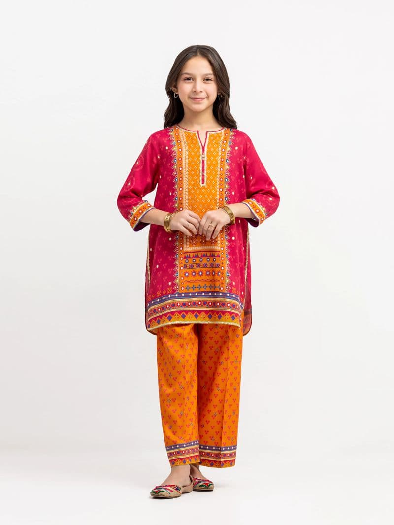 Printed Raw Silk Co-Ord Set thumbnail