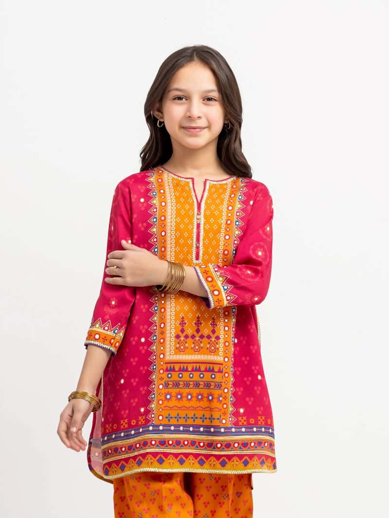 Printed Raw Silk Co-Ord Set - alternate view