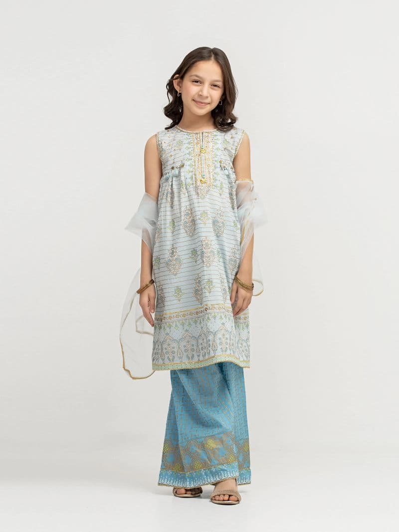Block Print Cambric Gharara Suit thumbnail