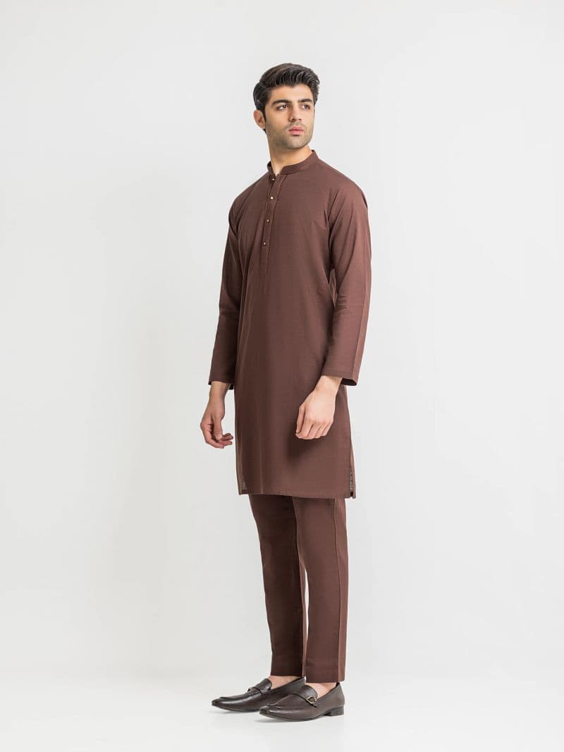 Embroidered Khaddar Kurta Pajama thumbnail