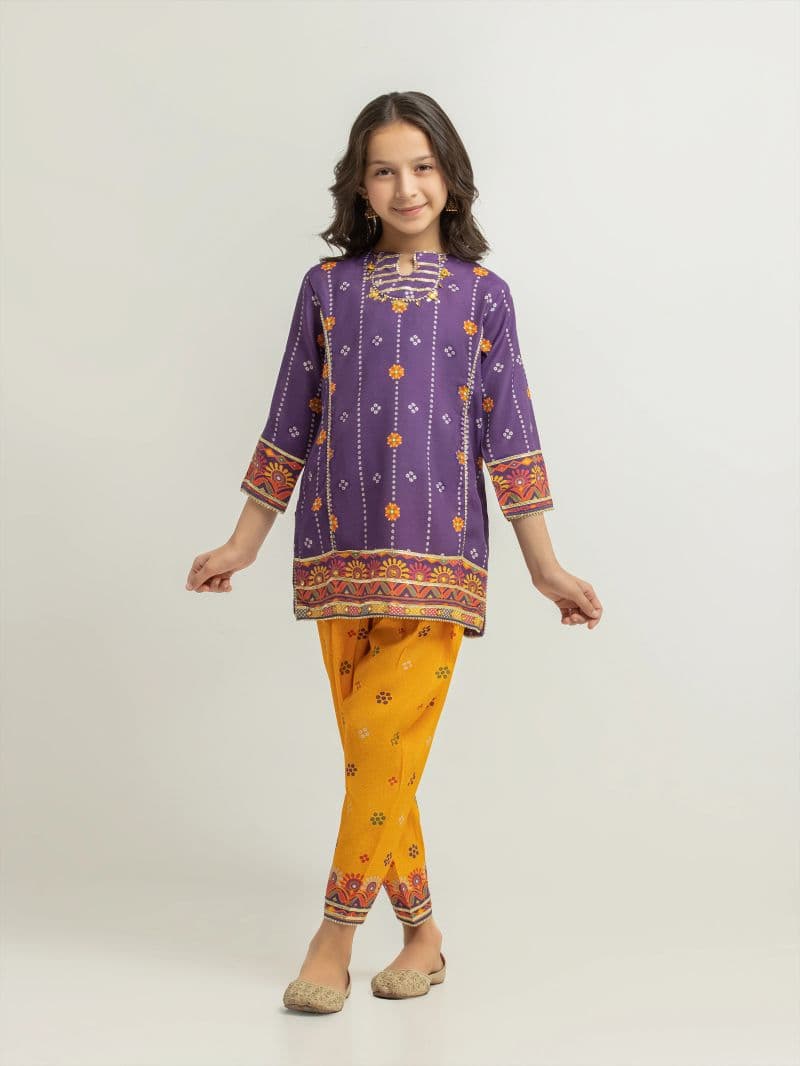 Printed Raw Silk Co-Ord Set thumbnail