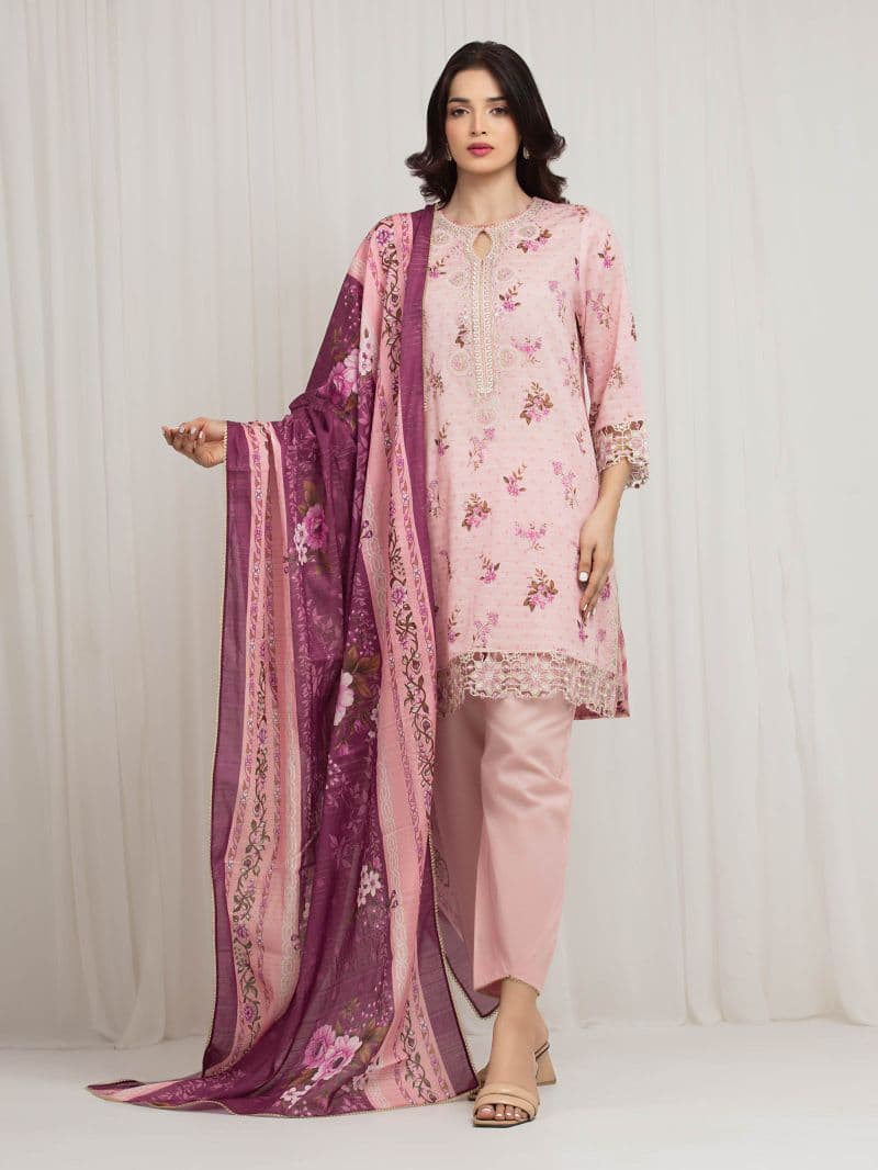 Unstitched Embroidered Zari Lawn Suit thumbnail