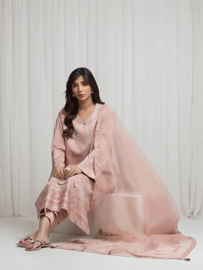 Embroidered Satin Suit thumbnail