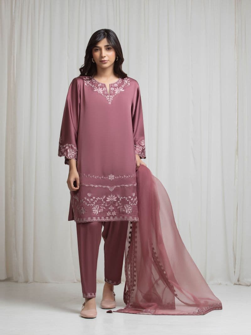 Embroidered Satin Suit thumbnail