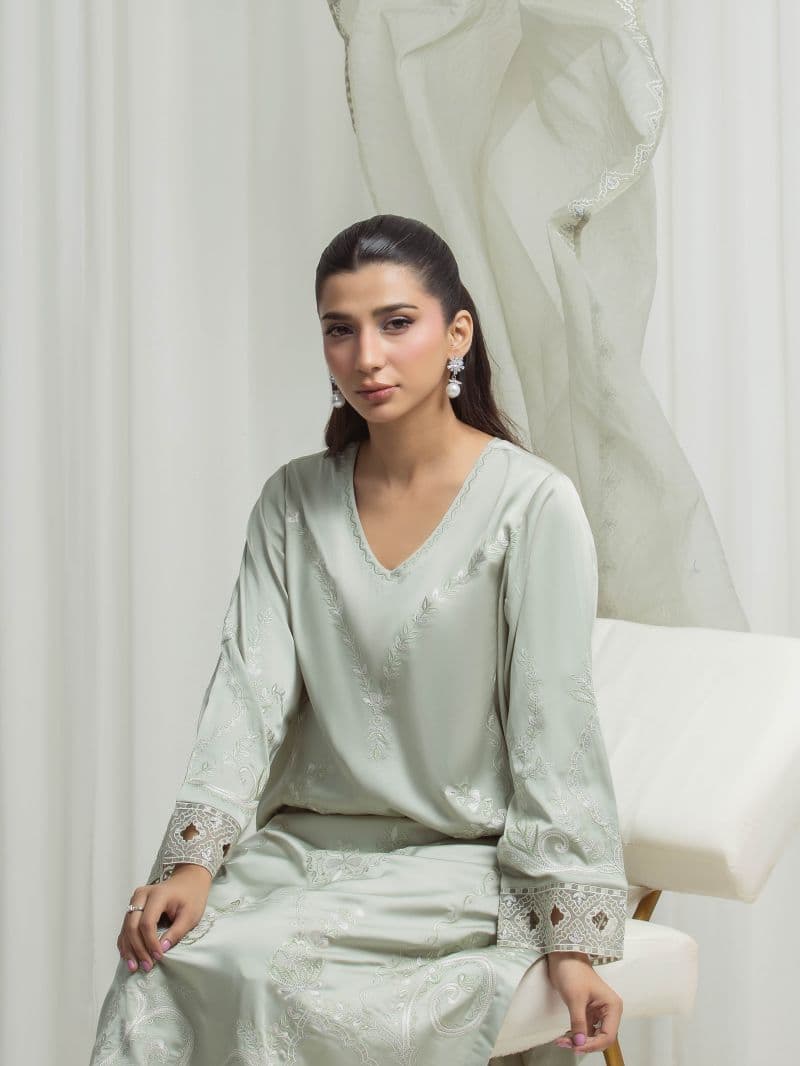 Embroidered Satin Suit thumbnail