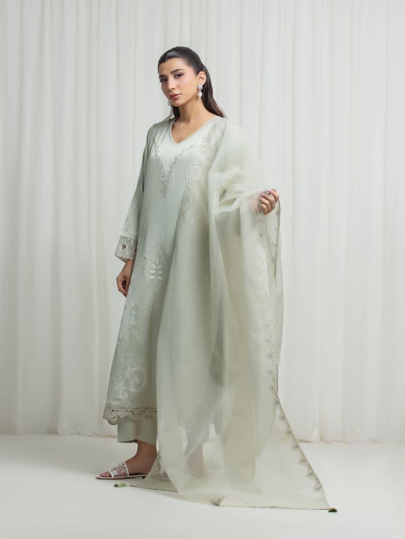 Embroidered Satin Suit thumbnail