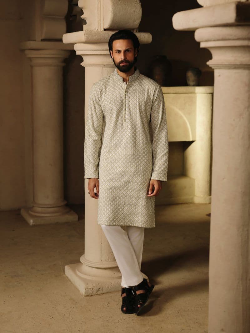 Embroidered Viscose Kurta Pajama thumbnail
