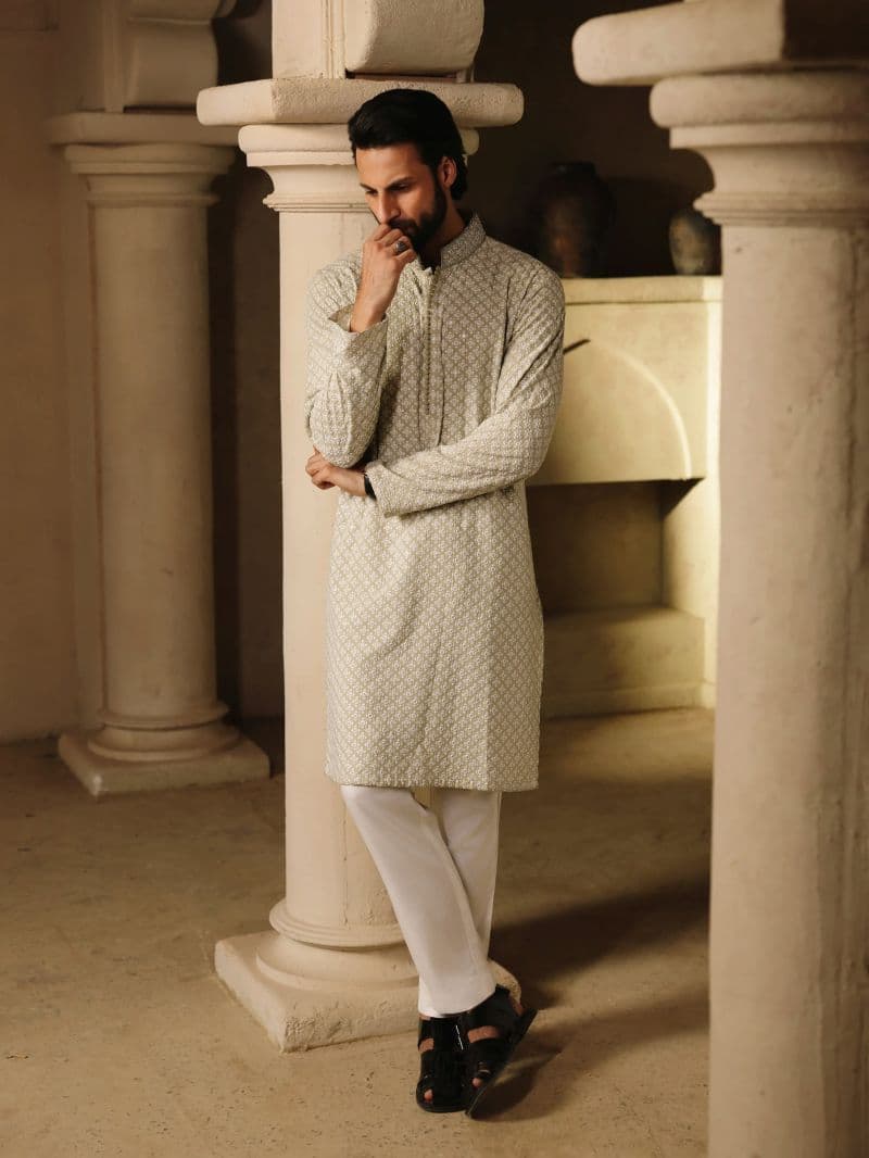 Embroidered Viscose Kurta Pajama thumbnail